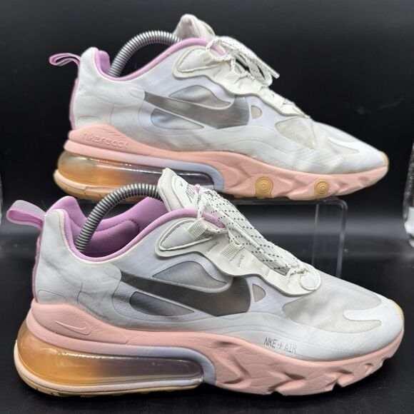 Nike Air Max 270 React CZ8131-100 Lace Up Sneaker Shoes Women’s Size 9.5 - Picture 1 of 7